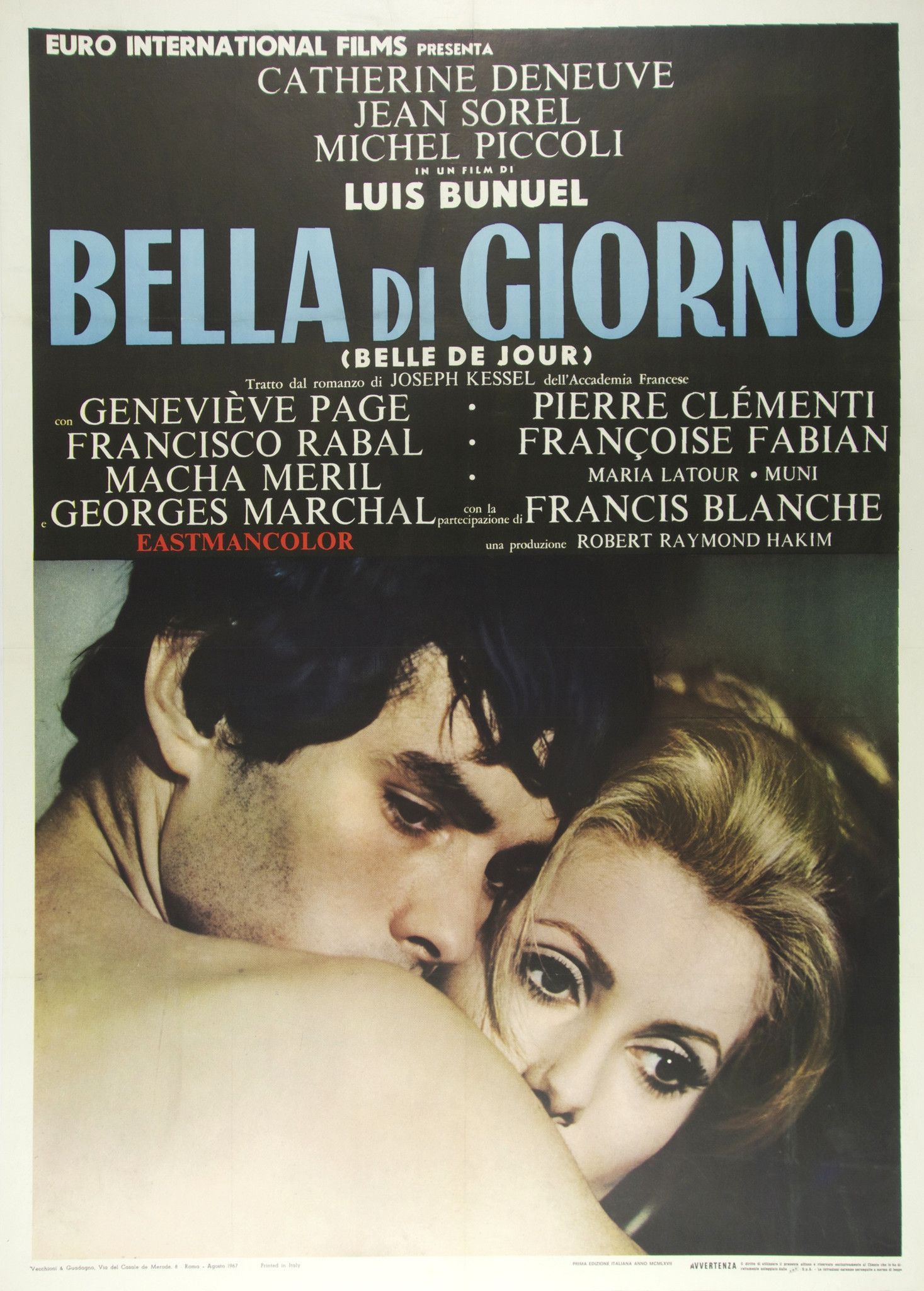 Fig. 5 Poster italiano di &ldquo;Bella di giorno&rdquo;, L. Bu&ntilde;uel (1967), distribuzione Euro International Films
