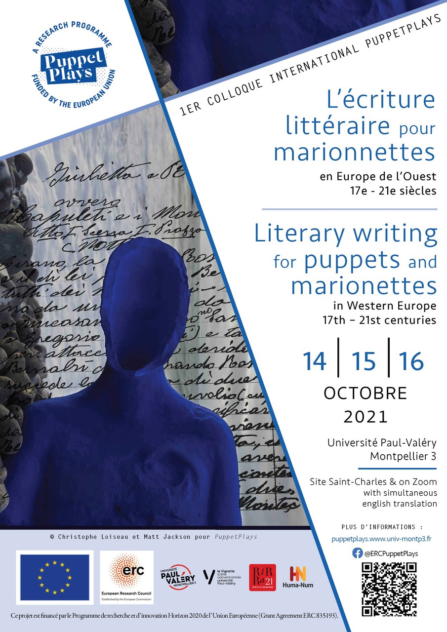  Affiche del Convegno L’écriture littérarie pour marionnettes