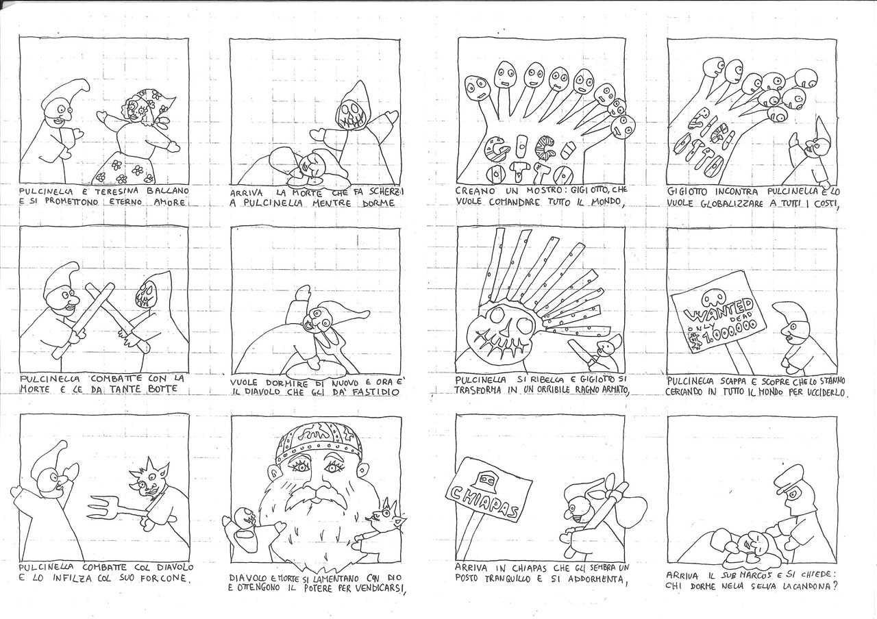 Bruno Leone, Pulcinella contro Gigiotto, 2001. Per gentile concessione dell’artista Bruno Leone, Pulcinella contro Gigiotto, 2001. Per gentile concessione dell’artista