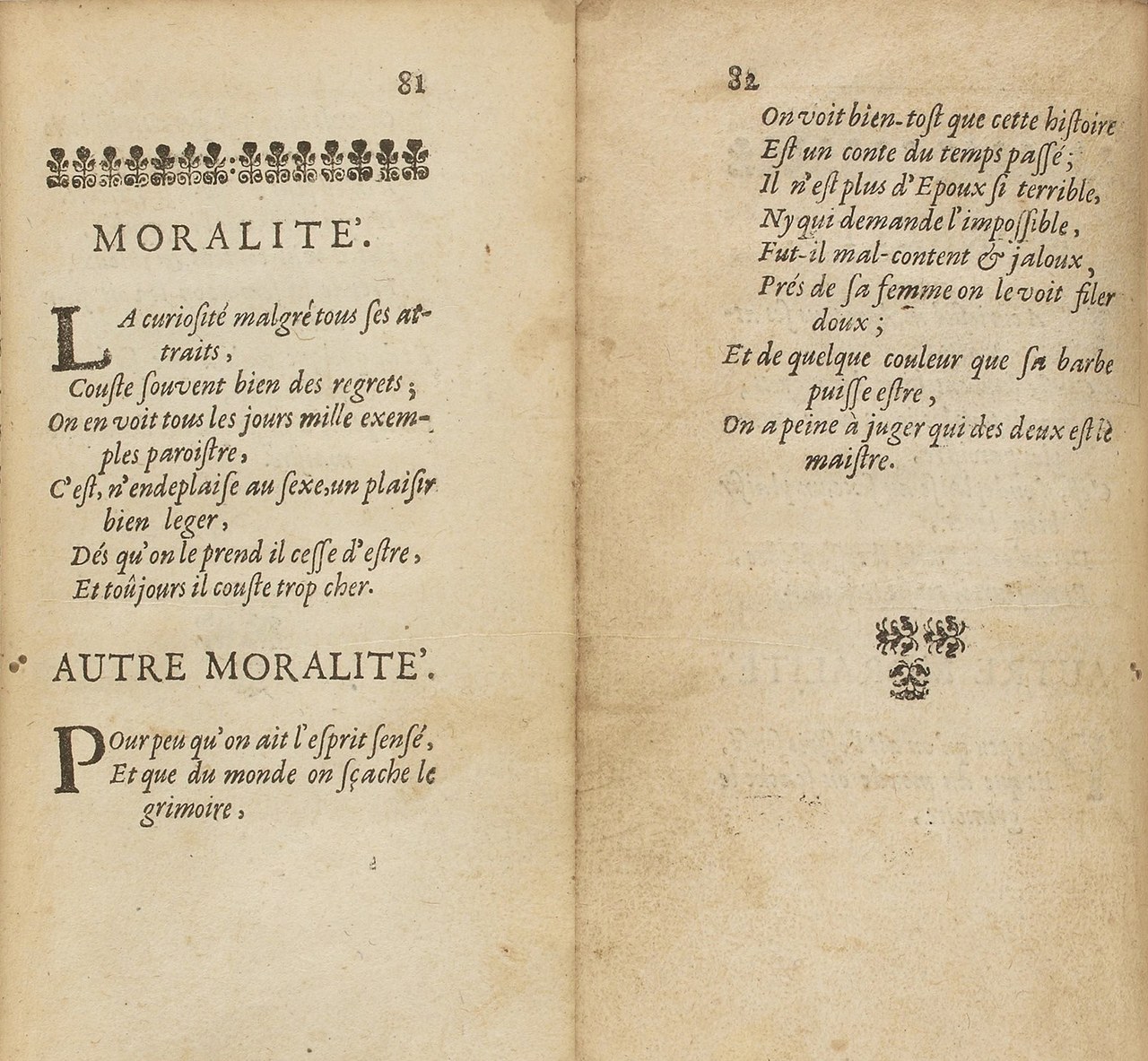  Le due morali in La Barbe bleüe di Perrault, ed. or. 1697 (gallica.bnf.fr / BNF)