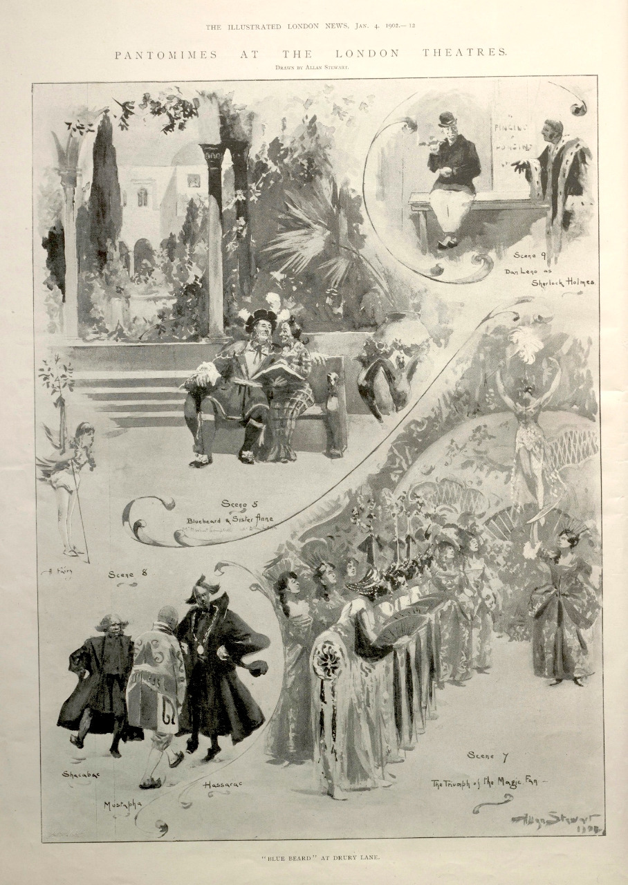 Allan Stewart, Pantomimes at the London Theatres. The Illustrated London News, 4 January 1902. Courtesy of the Sackler Library Allan Stewart, Pantomimes at the London Theatres. The Illustrated London News, 4 January 1902. Courtesy of the Sackler Library