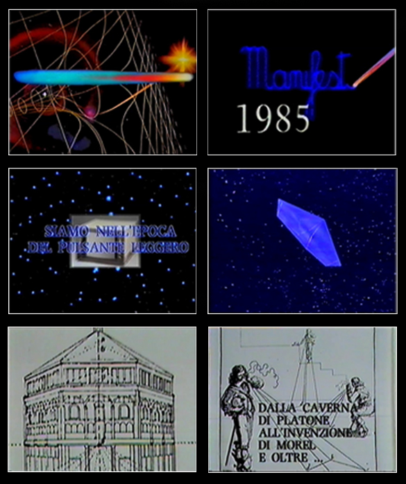 Enrico Cocuccioni e team SBP-CGE, Manifesto 1985, 1985, still da video Enrico Cocuccioni e team SBP-CGE, Manifesto 1985, 1985, still da video