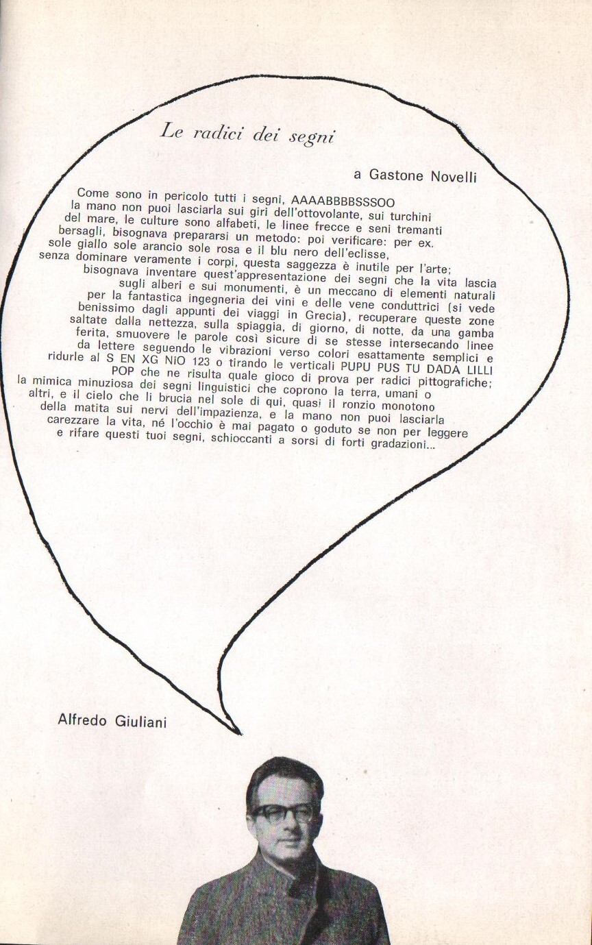 A. Giuliani, brochure della mostra di Novelli alla galleria Il segno, 1965 A. Giuliani, brochure della mostra di Novelli alla galleria Il segno, 1965