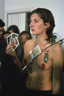 Marina Abramovic, Rhythm 0, performance, Studio Morra, Naples, 1974. Ph: Donatelli Sbarra. Courtesy: Marina Abramovic Archives and Lisson Gallery, London