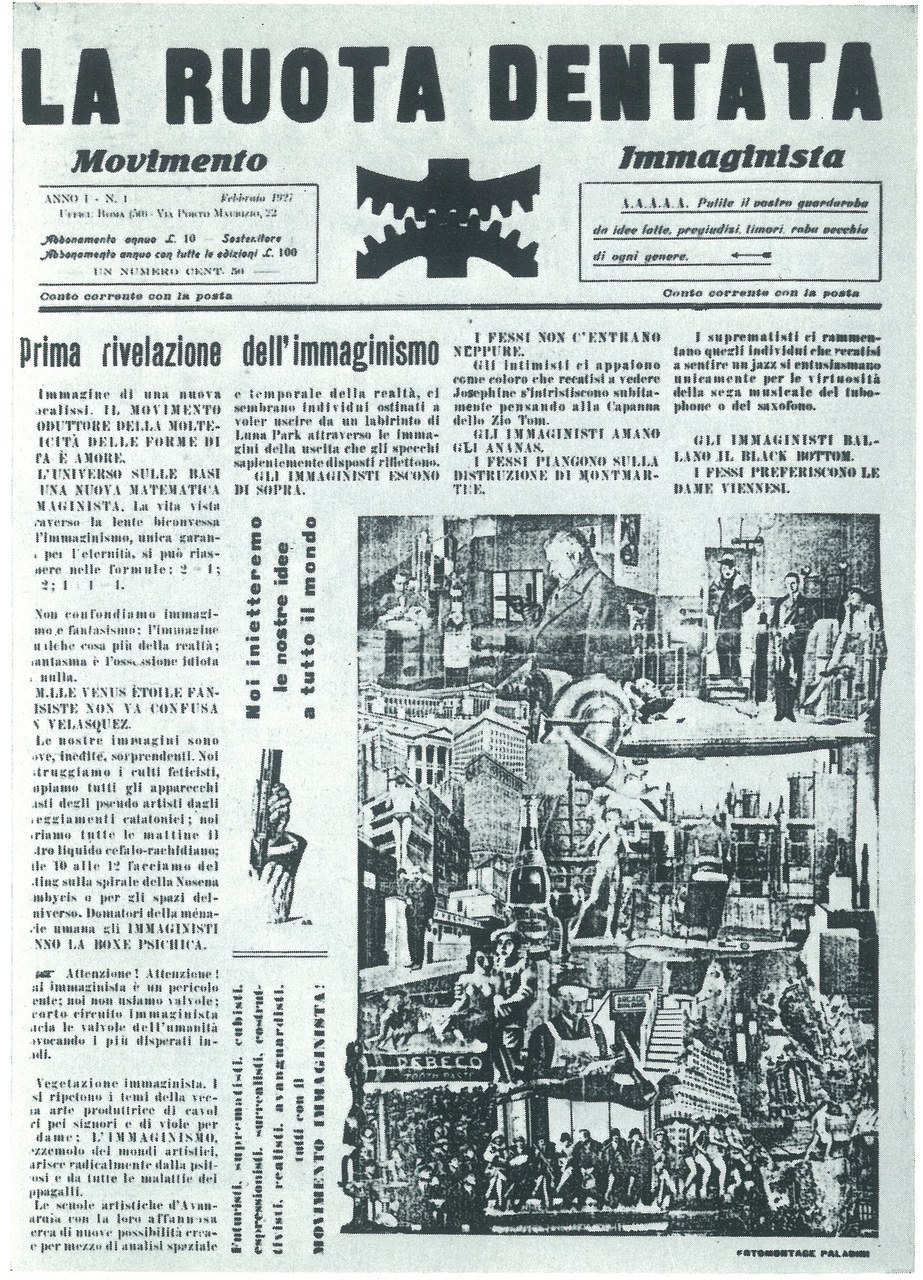 Numero unico della rivista del movimento Immaginista, La Ruota dentata, 1 febbraio 1927 Numero unico della rivista del movimento Immaginista, La Ruota dentata, 1 febbraio 1927