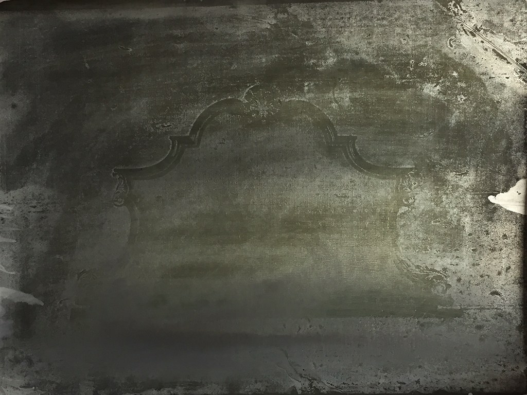 Silvia Giambrone, &quot;Testiera&quot; #5, 2015, corrosione su zinco, inchiostro, 30 x 40 cm

