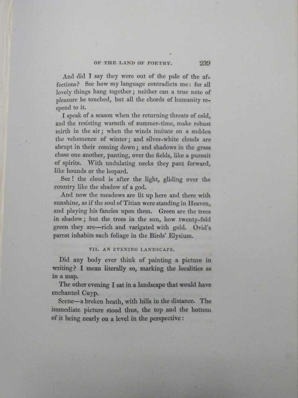 Leigh Hunt, ‘An Evening Landscape’, from The Keepsake for 1828, London, Thomas Davison, 1828, p. 239 Leigh Hunt, ‘An Evening Landscape’, from The Keepsake for 1828, London, Thomas Davison, 1828, p. 239
