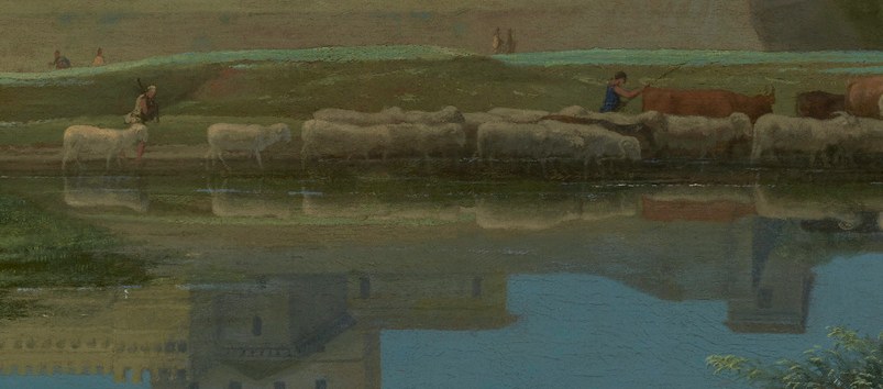 Nicolas Poussin, Landscape with a Calm,1650-1651, J. Paul Getty Museum, Los Angeles, detail (Digital image courtesy of the Getty’s Open Content Program) Nicolas Poussin, Landscape with a Calm,1650-1651, J. Paul Getty Museum, Los Angeles, detail (Digital image courtesy of the Getty’s Open Content Program)