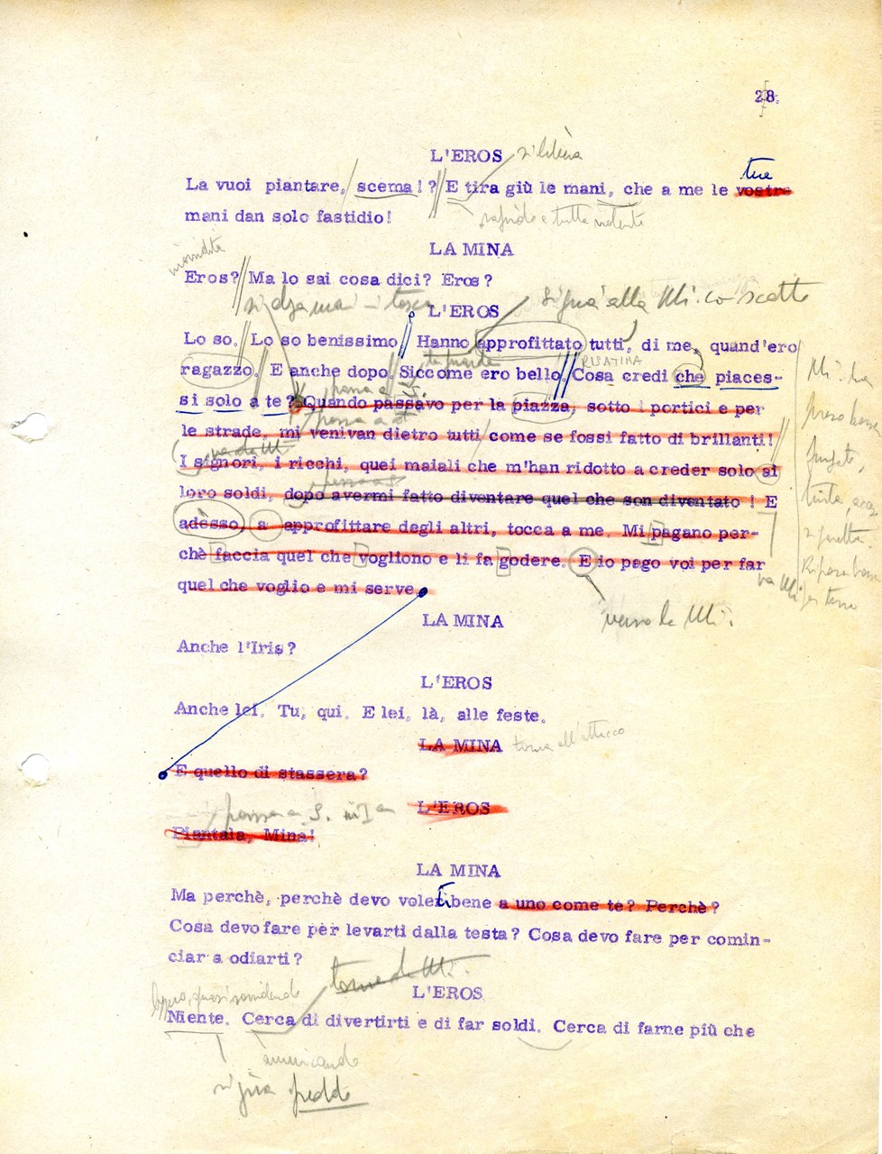 Tempo I, scena 1 (copione 27B, Fondo Stoppa © Museo Biblioteca dell’Attore di Genova) Tempo I, scena 1 (copione 27B, Fondo Stoppa © Museo Biblioteca dell’Attore di Genova)