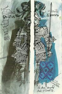 Lele Luzzati, Il visconte dimezzato, Torino, Einaudi (libri per ragazzi), 1975 Lele Luzzati, Il visconte dimezzato, Torino, Einaudi (libri per ragazzi), 1975