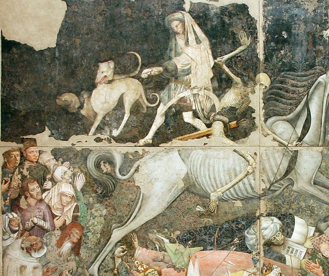 Maestro del Trionfo della Morte, Trionfo della Morte, particolare, Palermo, Galleria Nazionale della Sicilia, 1444-1446 Maestro del Trionfo della Morte, Trionfo della Morte, particolare, Palermo, Galleria Nazionale della Sicilia, 1444-1446