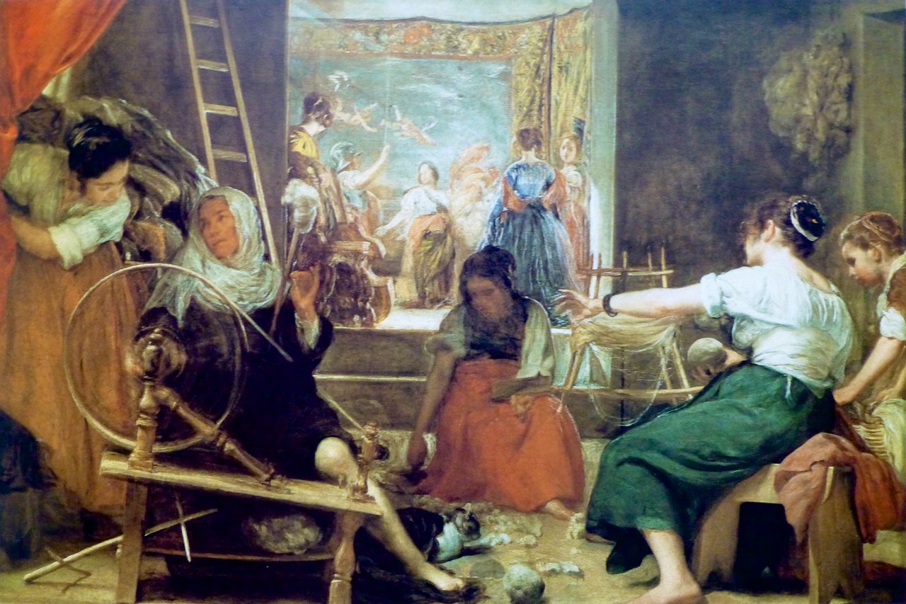 Diego Velázquez, Las Hilanderas, olio su tela, 1655 Diego Velázquez, Las Hilanderas, olio su tela, 1655