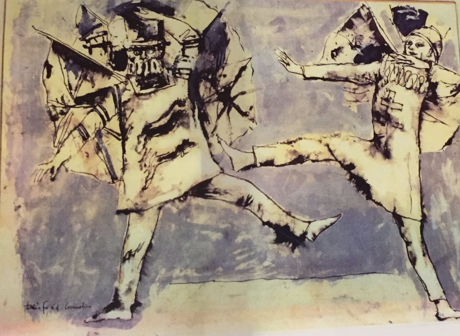 Disegno preparatorio per lo spettacolo Settimo ruba un po’ meno, 1964 © Archivio Franca Rame-Dario Fo Disegno preparatorio per lo spettacolo Settimo ruba un po’ meno, 1964 © Archivio Franca Rame-Dario Fo