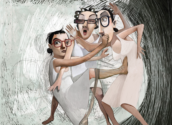 Anastasia, Genoveffa e Cenerentola, illustrazione di Maria Cristina Costa (2011) Anastasia, Genoveffa e Cenerentola, illustrazione di Maria Cristina Costa (2011)