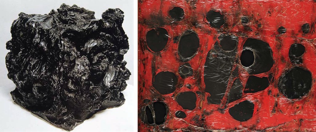 Lucio Fontana, Ceramica Spaziale, 1949 - Alberto Burri, Rosso Plastica M3, 1961 Lucio Fontana, Ceramica Spaziale, 1949 - Alberto Burri, Rosso Plastica M3, 1961