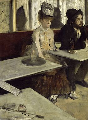 Edgar Degas, Dans un café, 1873, olio su tela, Musée d’Orsay Edgar Degas, Dans un café, 1873, olio su tela, Musée d’Orsay
