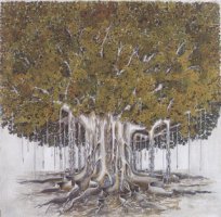 Bruno Caruso, Il Ficus, disegno acquerellato, 1980