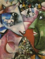 Marc Chagall, Moi et le Village, olio su tela, 1911