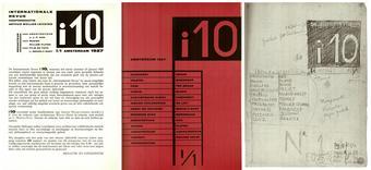 Copertine e bozze della rivista internazionale i10, Amsterdam, 1927-1929 da un reprint realizzato da Arthur Lehning, Nendeln, Kraus Reprint, 1979
