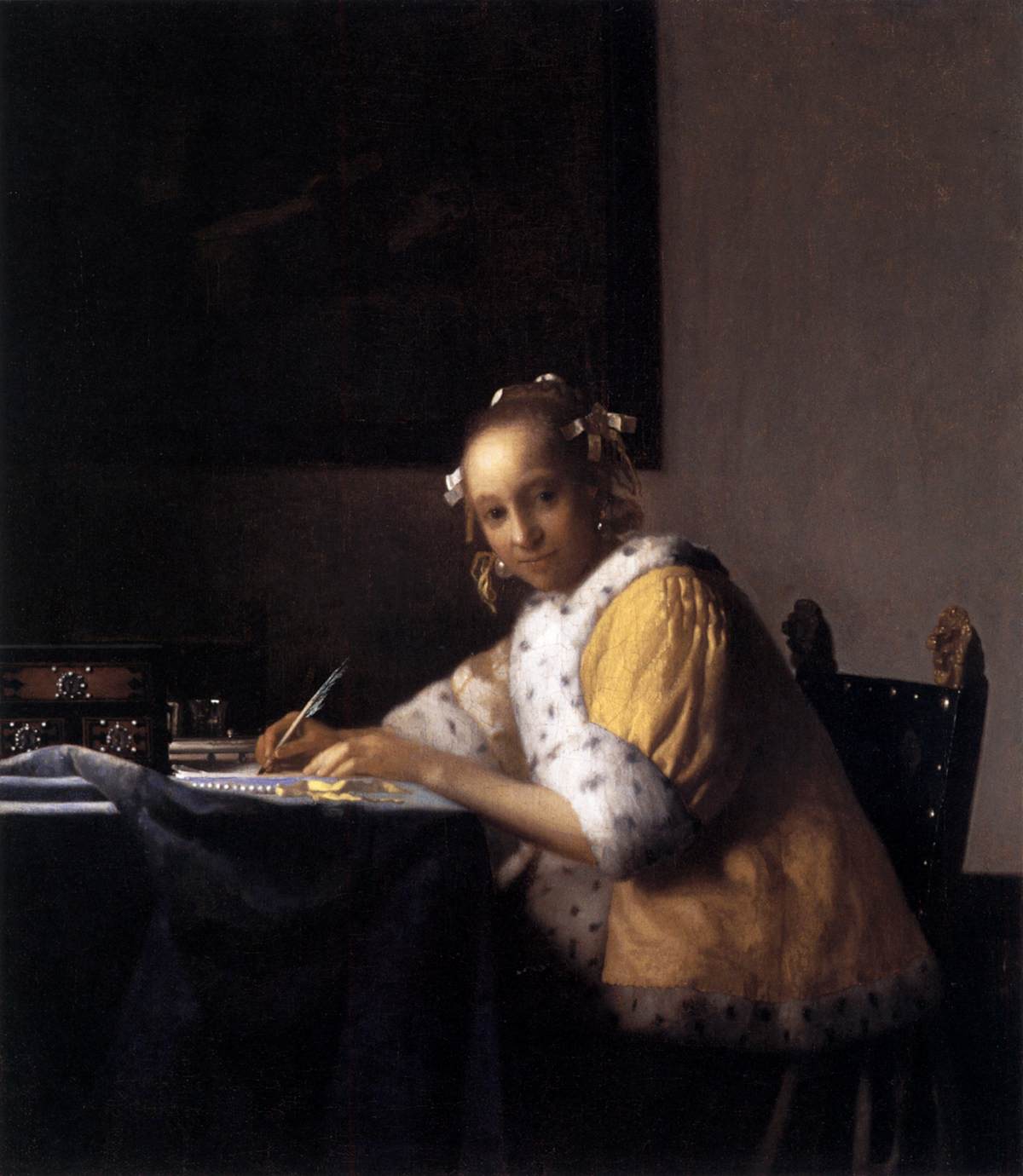 Johannes Vermeer, Donna che scrive una lettera, 1665-66, National Gallery of Art Johannes Vermeer, Donna che scrive una lettera, 1665-66, National Gallery of Art