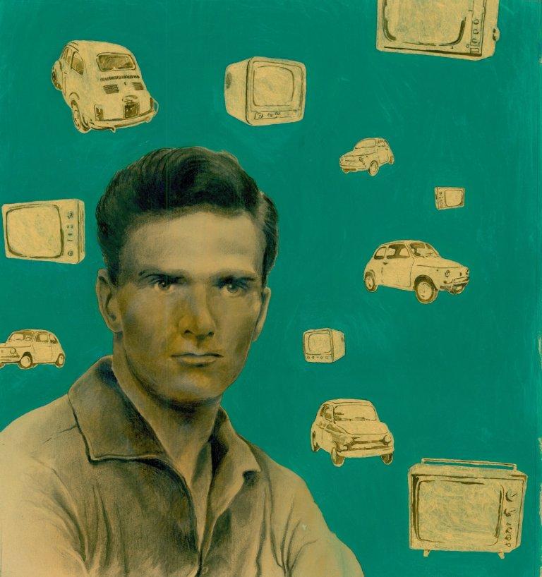 T. Pincio, Ritratto di Pier Paolo Pasolini con lucciole, 2012 T. Pincio, Ritratto di Pier Paolo Pasolini con lucciole, 2012
