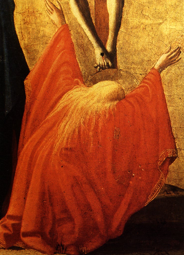 Masaccio, dettaglio della Crocifissione, 1426, Museo di Capodimonte, Napoli Masaccio, dettaglio della Crocifissione, 1426, Museo di Capodimonte, Napoli