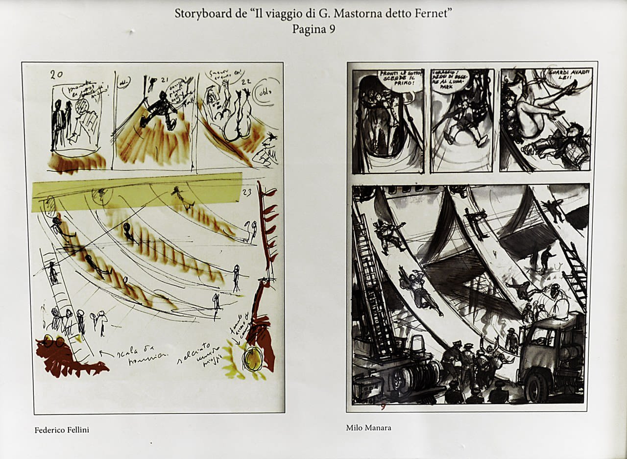 Il viaggio di G. Mastorna detto Fernet - Racconto di Federico Fellini china e ecoline, 1992 ©Salvo Grasso Il viaggio di G. Mastorna detto Fernet - Racconto di Federico Fellini china e ecoline, 1992 ©Salvo Grasso