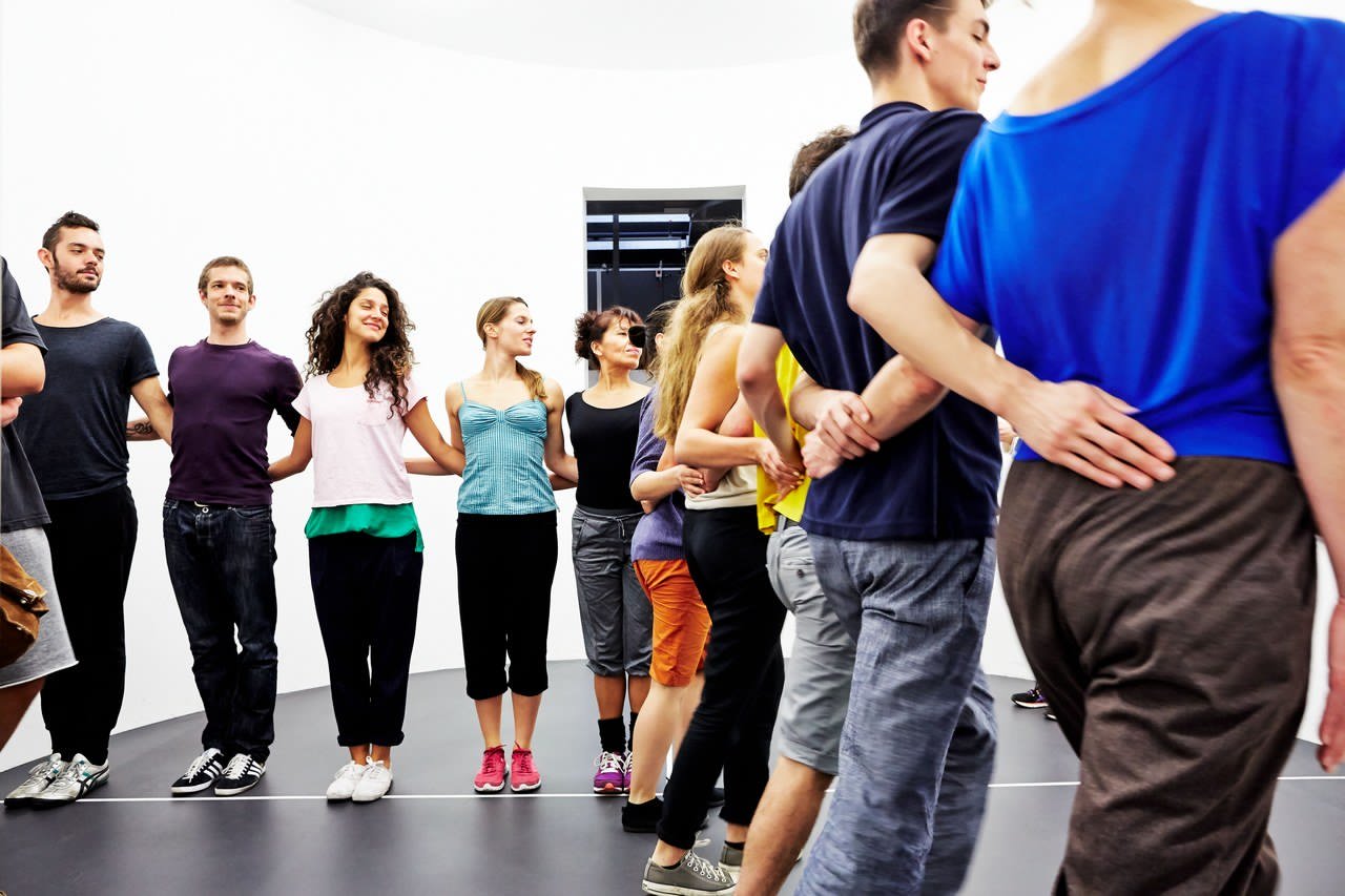 Allora & Calzadilla, Revolving Door, 2011. Performance Presented at 14 Rooms in Basel by Fondation Beyeler, Art Basel, Theater Basel, 2014. ©&nbsp;Allora & Calzadilla