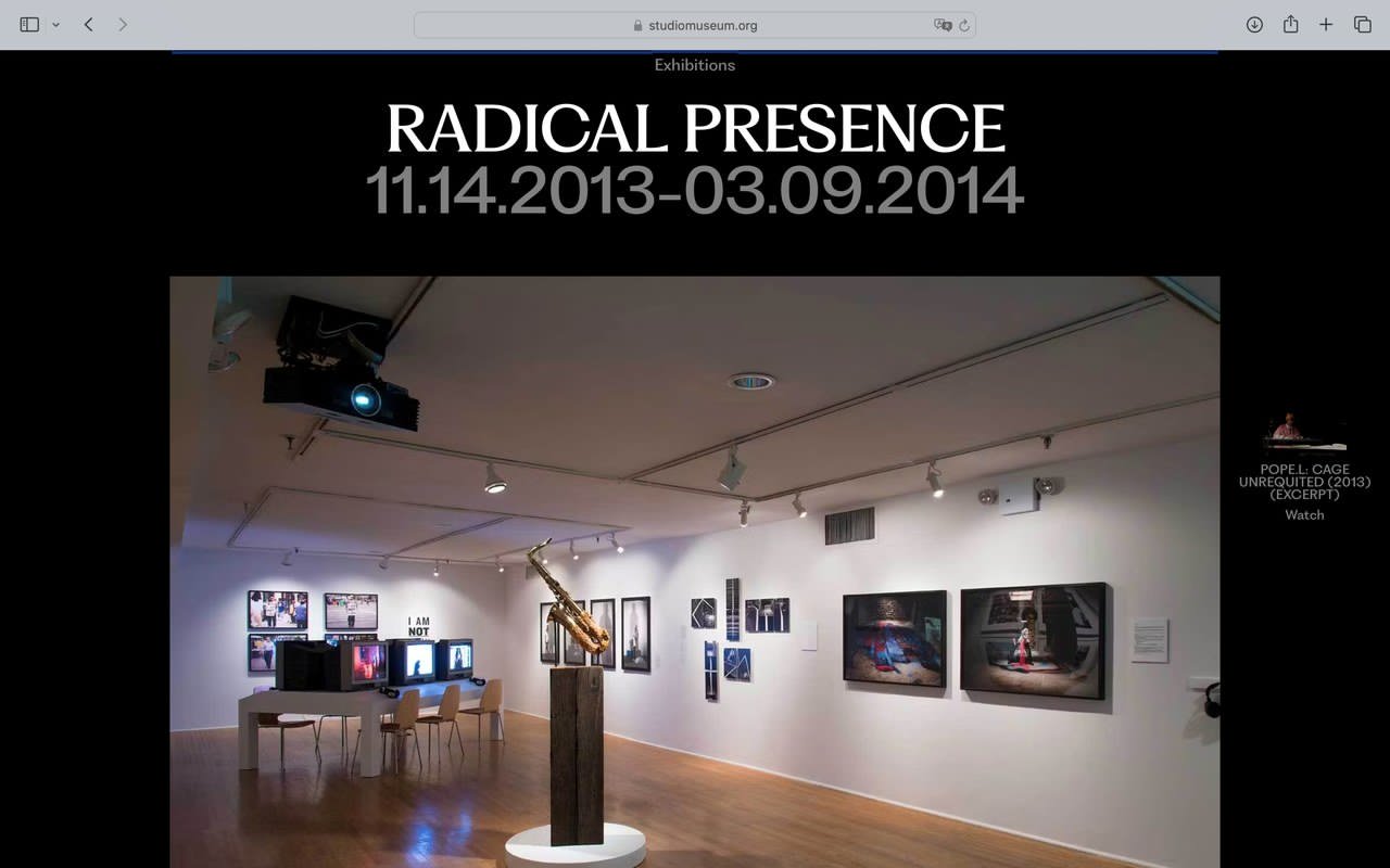 Radical Presence at Studio Museum Harlem, https://www.studiomuseum.org/exhibitions/radical-presence, screenshot 20.01.2025