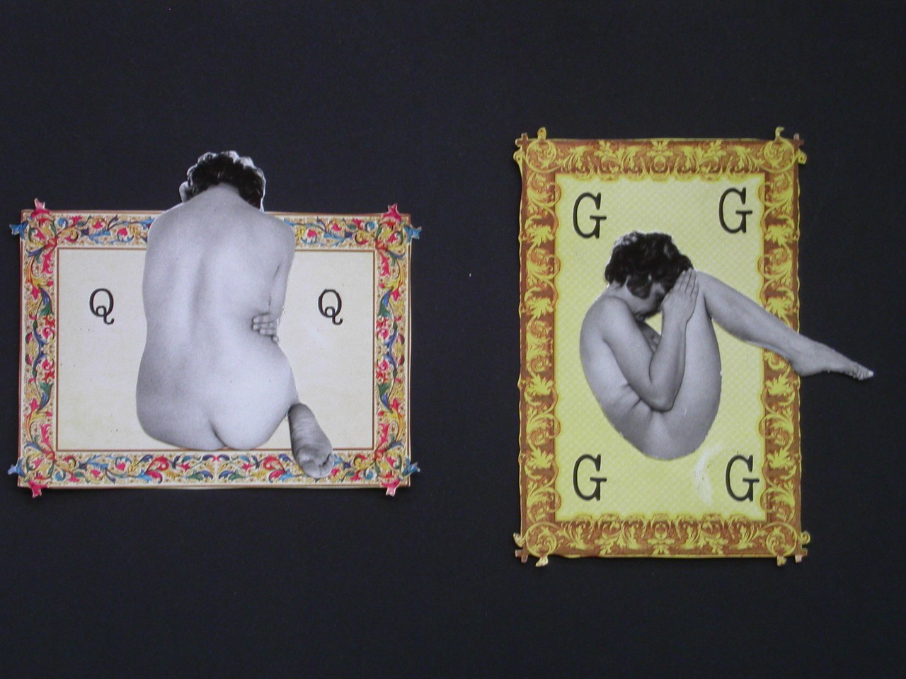 Tomaso Binga, da Scrittura vivente, Lettere in cornice (bozzetto della lettera Q), 1977, collage fotografico su carta prestampata