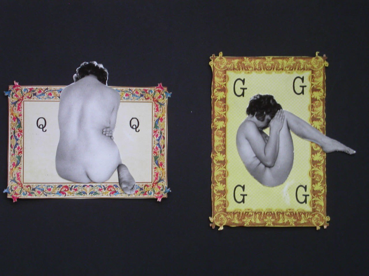 Tomaso Binga, da Scrittura vivente, Lettere in cornice (bozzetto della lettera Q), 1977, collage fotografico su carta prestampata Tomaso Binga, da Scrittura vivente, Lettere in cornice (bozzetto della lettera Q), 1977, collage fotografico su carta prestampata