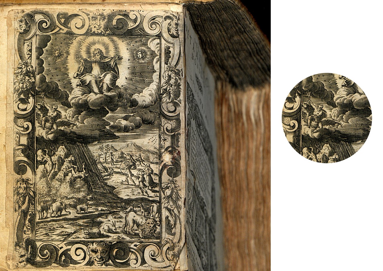 Ovidius Naso, Publius, Le Metamorfosi di Ovidio, ridotte da Gio. Andrea dall’Anguillara, in ottava rima … Di nuovo dal proprio auttore rivedute, et corrette, con l’annotationi di m. Gioseppe Horologgi, con postille, et con argomenti nel principio di ciascun libro di m. Francesco Turchi, in Venetia, appresso gli heredi di Pietro Dehuchino, 1588 (Biblioteca Salita dei Frati, BSF 90 Aa 9, c.[croce]8v). © Biblioteca Salita dei Frati