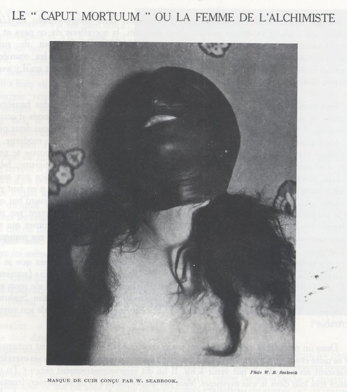 William Seabrook, Masque de cuir conçue par W. Seabook, da Michel Leiris, ‘Le “Caput mortuum”, ou la femme de l’alchimiste’, Documents, vol. 2, 8, 1930, p. 21 William Seabrook, Masque de cuir conçue par W. Seabook, da Michel Leiris, ‘Le “Caput mortuum”, ou la femme de l’alchimiste’, Documents, vol. 2, 8, 1930, p. 21
