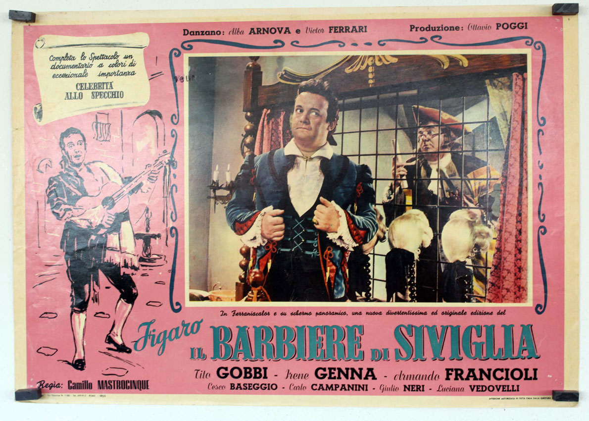 locandina Figaro il barbiere di Siviglia, regia Camillo Mastrocinque, 1955