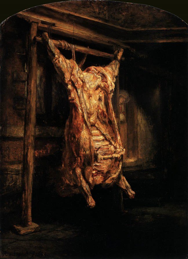  Rembrandt, De geslachte os (Bue macellato, 1655)