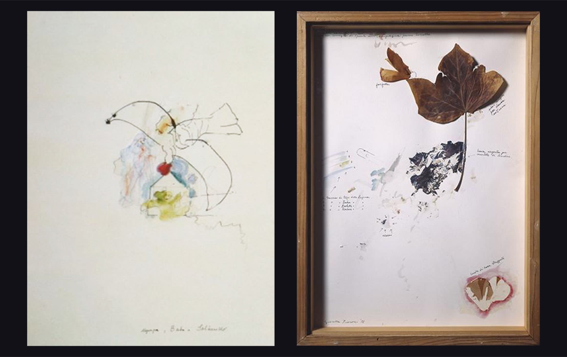 Giosetta Fioroni, Spiriti di Campagna, carta con Upupa Baba e Salbanello e Teca, 1970 Giosetta Fioroni, Spiriti di Campagna, carta con Upupa Baba e Salbanello e Teca, 1970