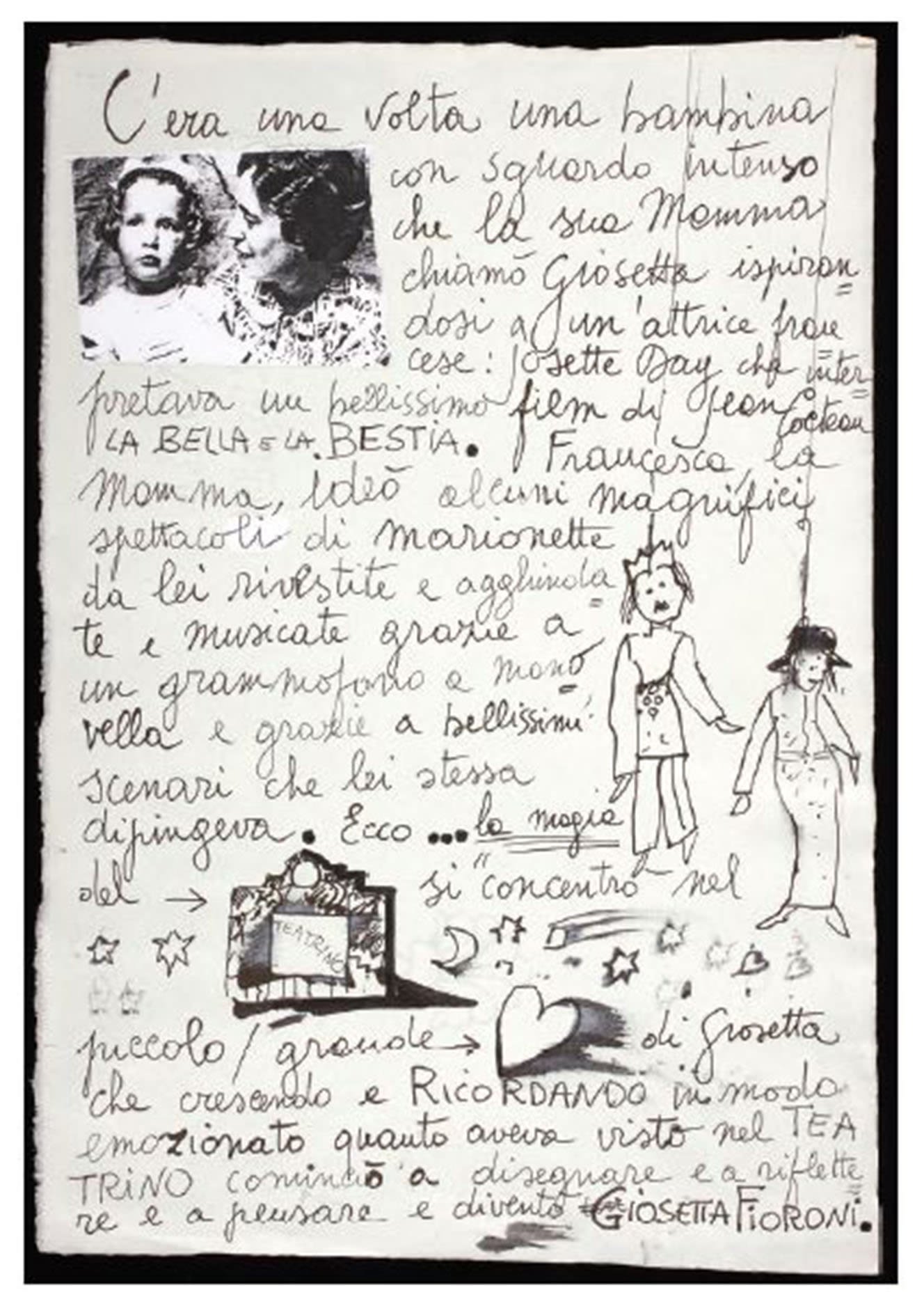 Giosetta Fioroni, C’era una volta una bambina, appunti calligrafici in My Story, La mia Storia, 2013 Giosetta Fioroni, C’era una volta una bambina, appunti calligrafici in My Story, La mia Storia, 2013