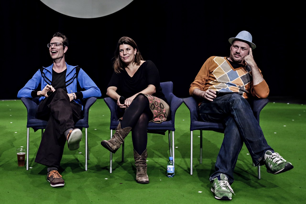 Stefan Kaegi, Helgard Haug, Daniel Wetzel ©David von Becker Stefan Kaegi, Helgard Haug, Daniel Wetzel ©David von Becker