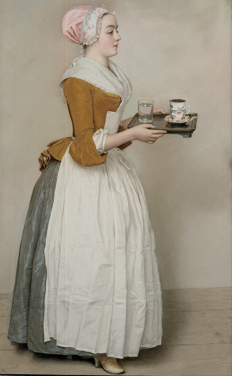 Jean-Étienne Liotard, La belle Chocolatière, 1744-1745 circa, Gemäldegalerie Alte Meister, Dresda, Public domain, via Wikimedia Commons