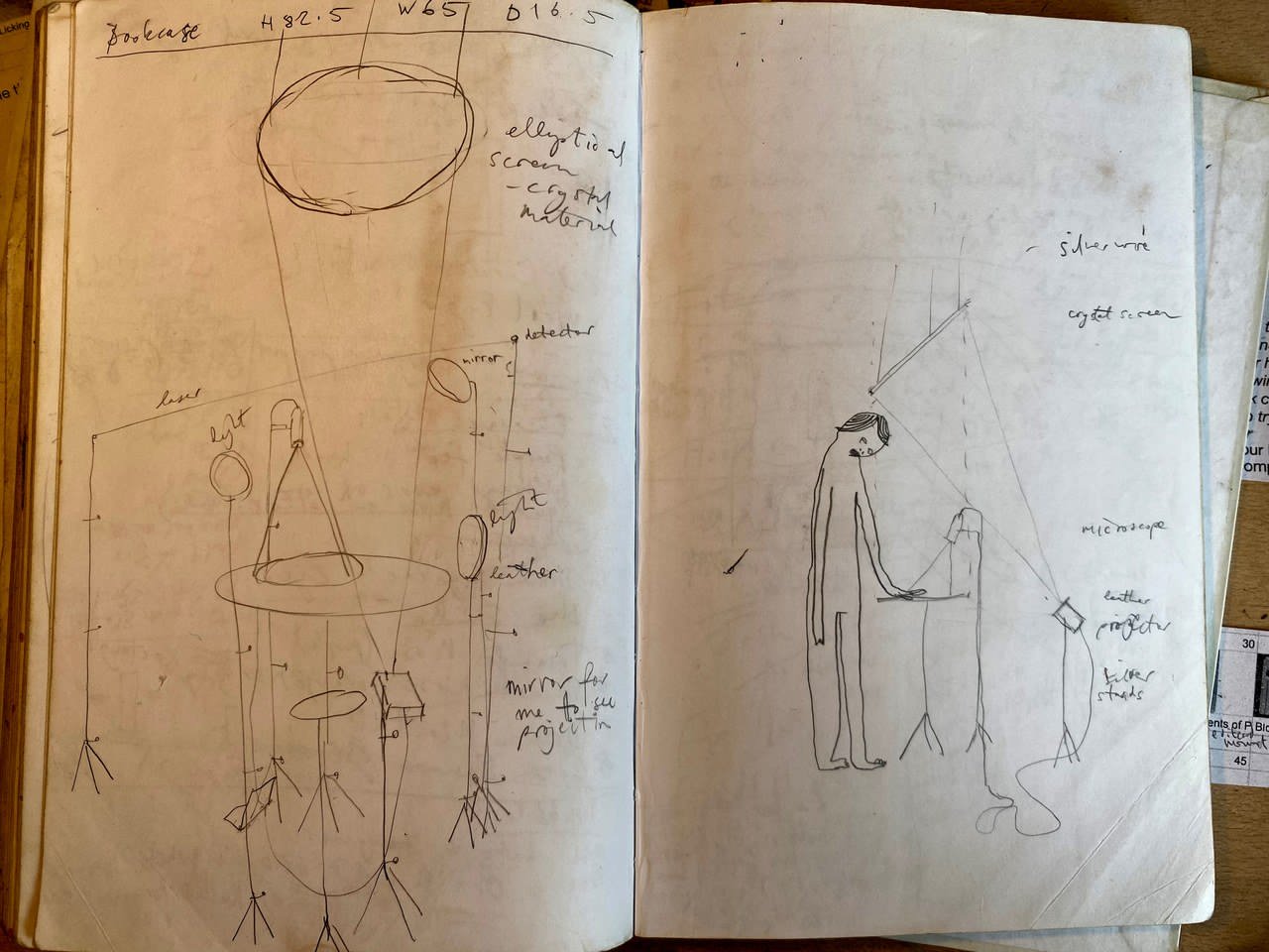 Tim Spooner, scrittura per la scena dal taccuino dell'artista. Per gentile concessione dell’artista Tim Spooner, scrittura per la scena dal taccuino dell'artista. Per gentile concessione dell’artista