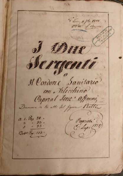 Copione de I due sergenti, Famiglia Lupi Copione de I due sergenti, Famiglia Lupi