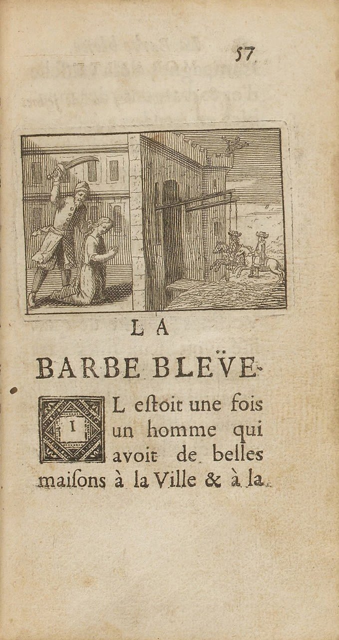  Incipit di La Barbe bleüe di Charles Perrault. Edizione originale di Histoires du temps passé, avec des moralitez, chez C. Barbin (à Paris), 1697 (gallica.bnf.fr / BNF)