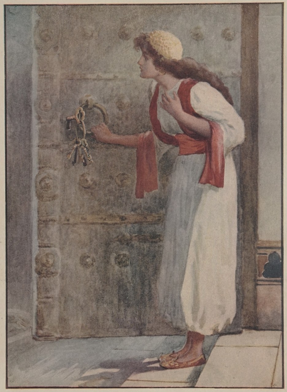  Immagine precedente il frontespizio di The Story of Bluebeard and Other Stories, con illustrazioni di J. Watson Davis, A. L. Burt Company, Publishers, New York, 1905