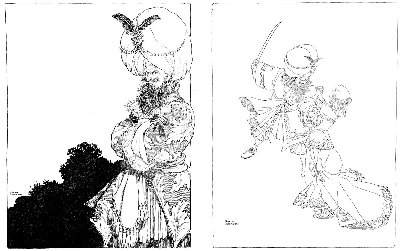 Charles Perrault, Old Times Stories, illustrato da W. Heath Robinson, New York, Dodd, Mead & Company, 1921 (Wikimedia Commons) Charles Perrault, Old Times Stories, illustrato da W. Heath Robinson, New York, Dodd, Mead & Company, 1921 (Wikimedia Commons)