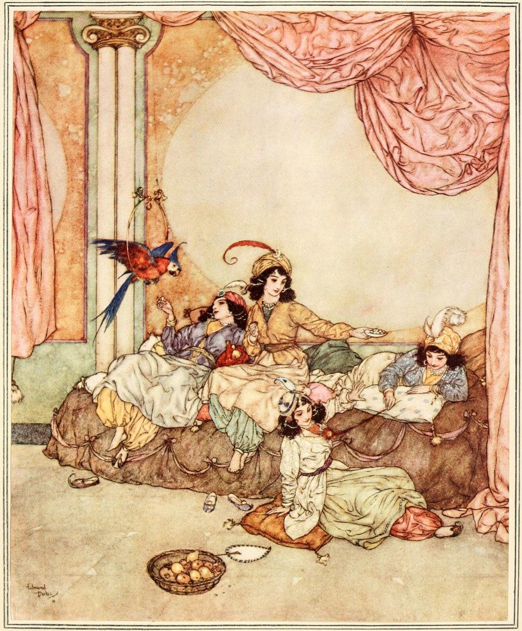 Arthur Quiller-Couch, The Sleeping Beauty and Other Fairy Tales From the Old French, illustrato da Edmund Dulac, 1910 (Wikimedia Commons) Arthur Quiller-Couch, The Sleeping Beauty and Other Fairy Tales From the Old French, illustrato da Edmund Dulac, 1910 (Wikimedia Commons)
