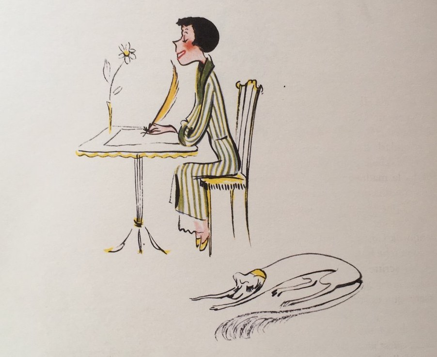 Disegno di Colette Rosselli dal Diario della Signorina snob (1951) di Franca Valeri 