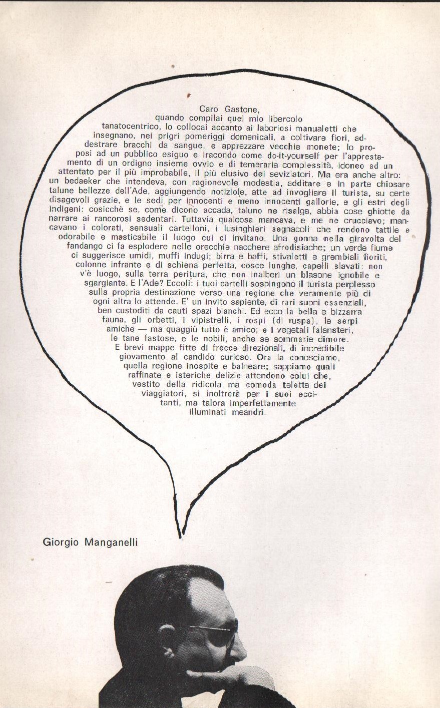 G. Manganelli, brochure della mostra di Novelli alla galleria Il segno, 1965