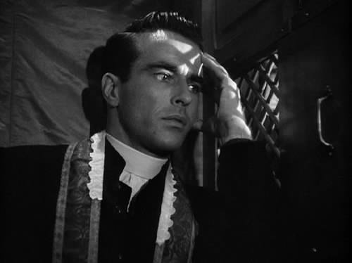   Montgomery Clift nel film I Confess di Alfred Hithcock, 1953
