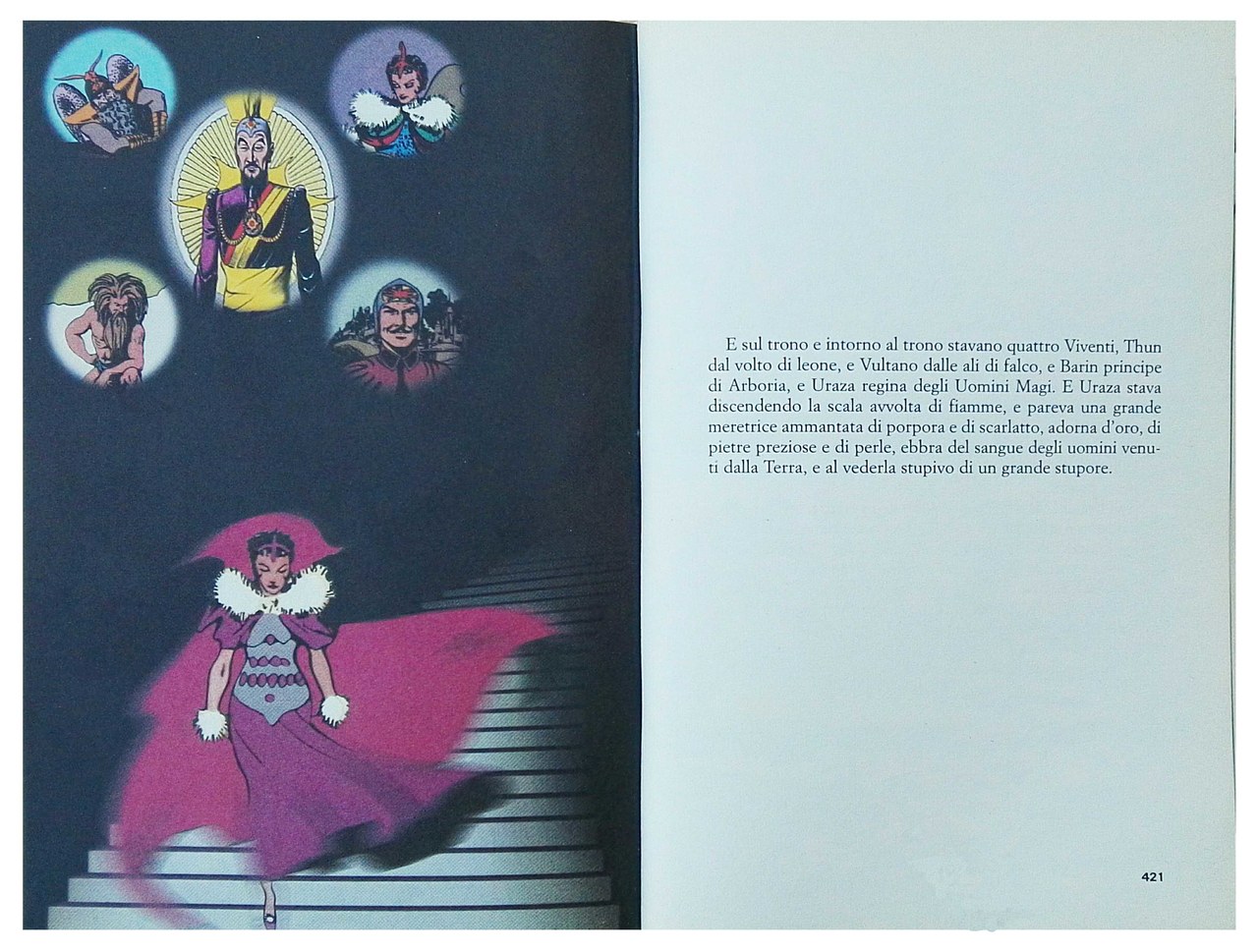 elaborazione d’autore da Alex Raymond, Flash Gordon, da La misteriosa fiamma della regina Loana, pp. 420-421 elaborazione d’autore da Alex Raymond, Flash Gordon, da La misteriosa fiamma della regina Loana, pp. 420-421