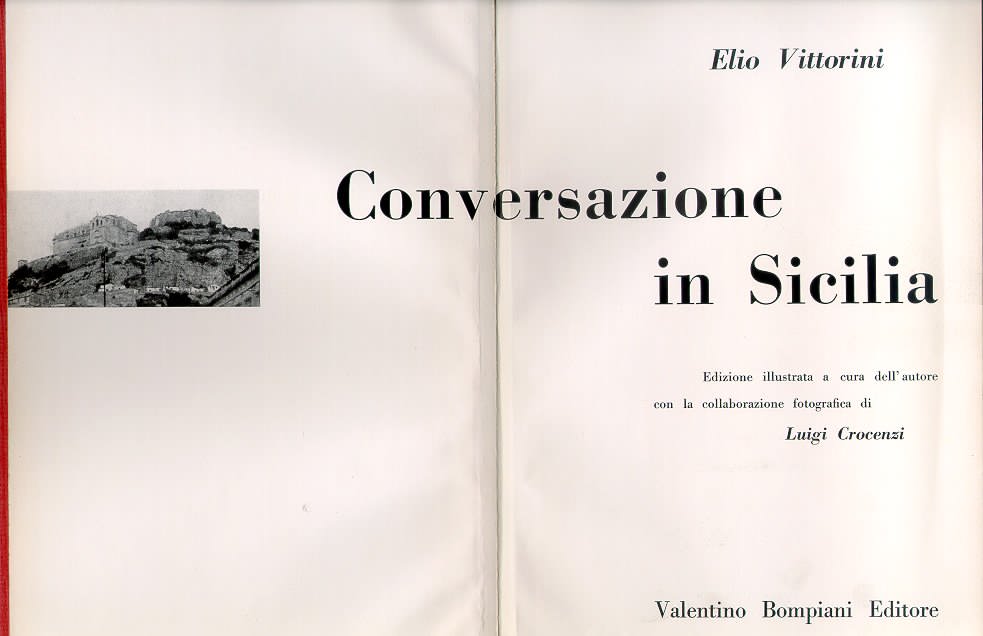 Elio Vittorini, Conversazione in Sicilia, Milano, Bompiani, 1953 (frontespizio)